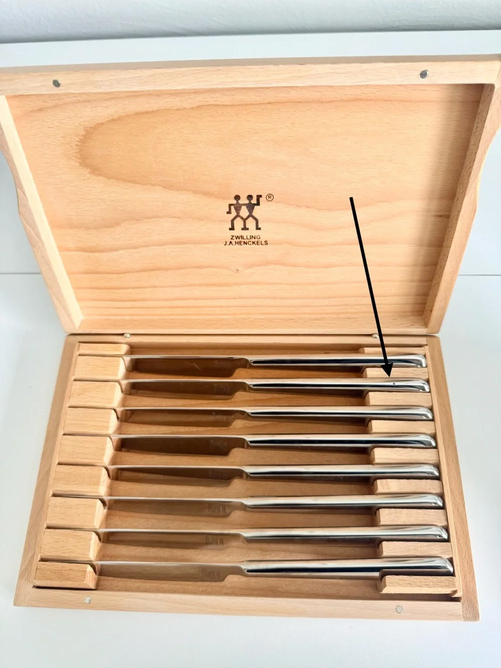 Zwilling J.A. Henckels 8-Piece Stainless Steel Steak Knife Set w/ Wooden Present